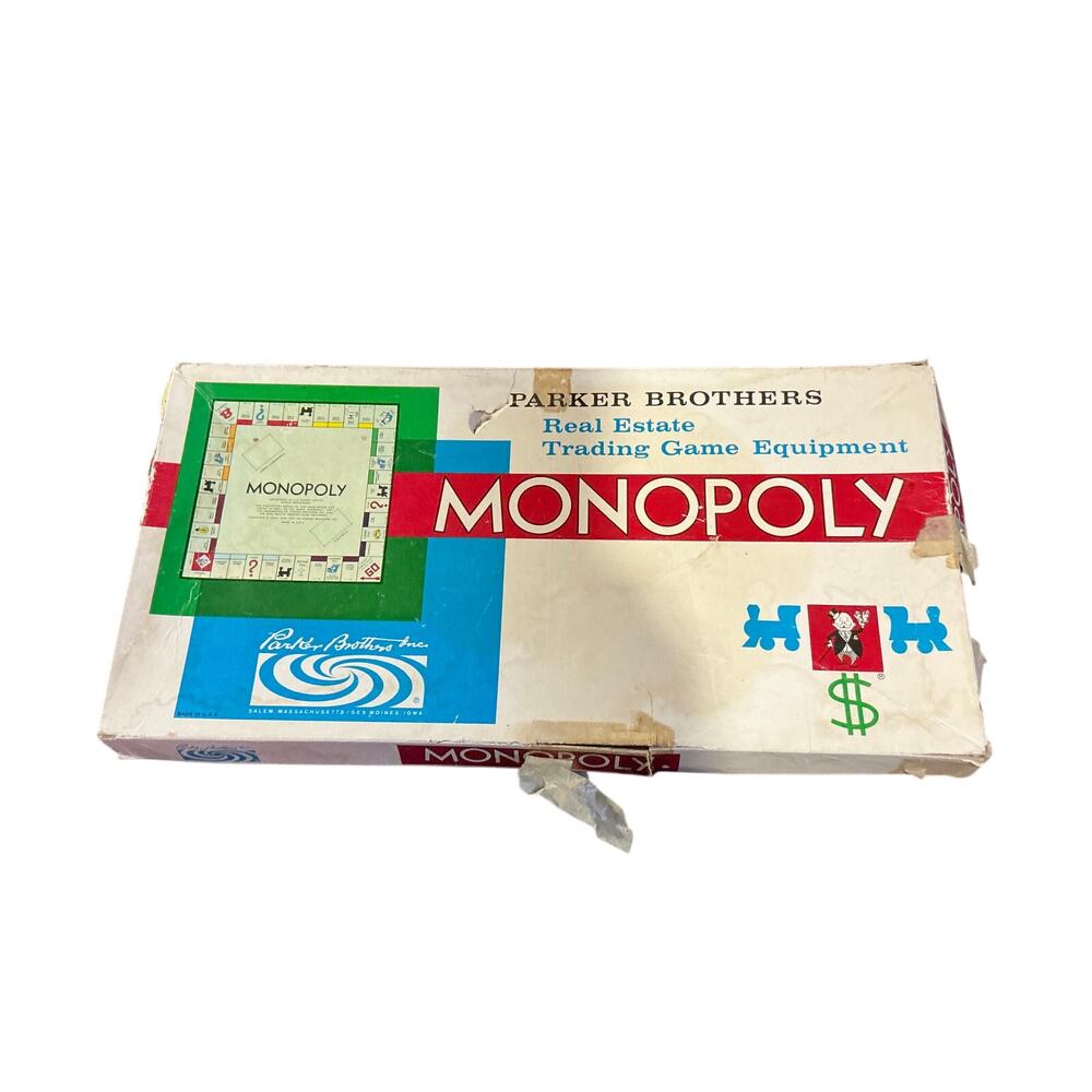 Vintage 1961 Parker Brothers Monopoly Board Game